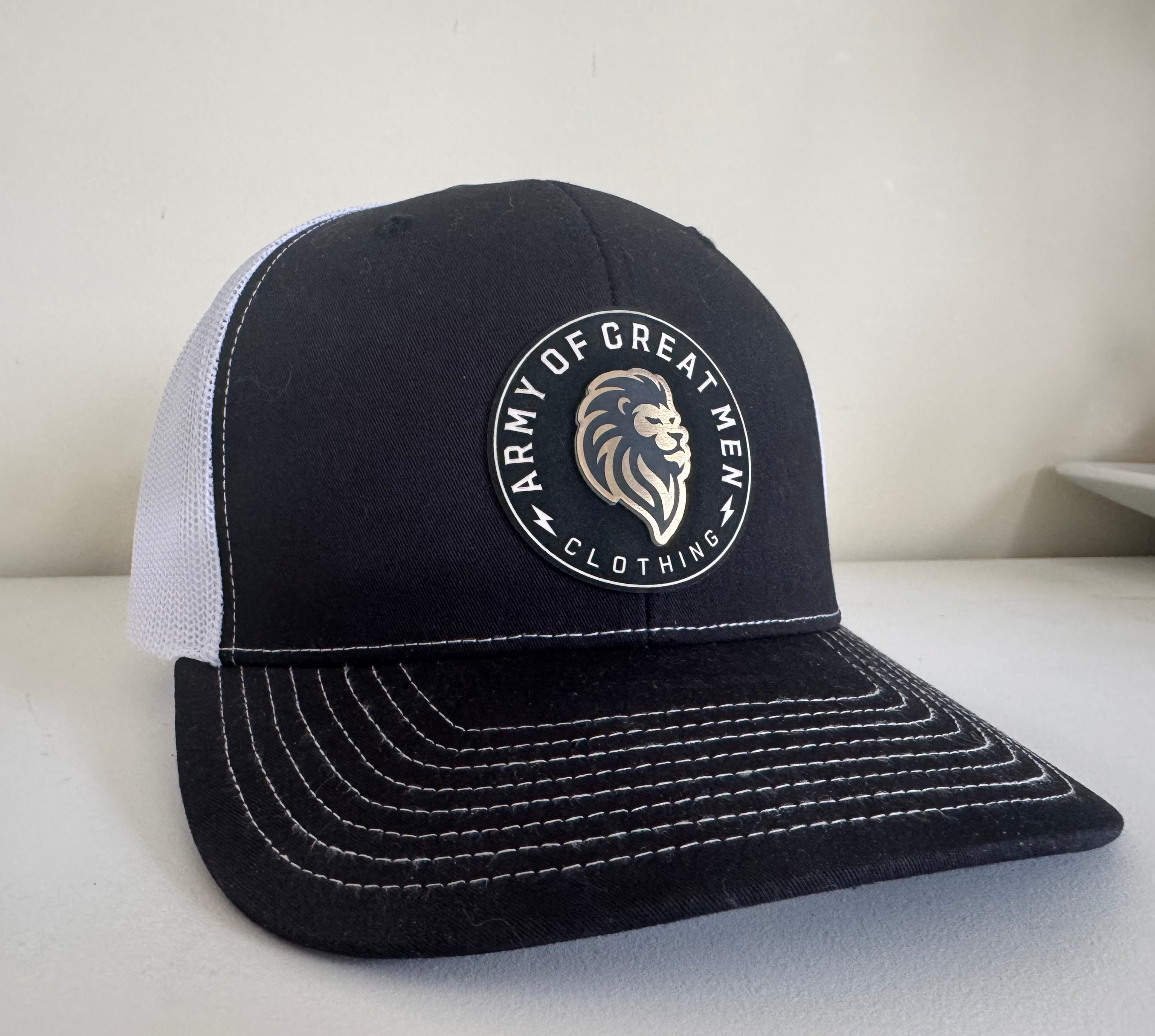 Army of Great Men Trucker-Style Snapback – Black & White